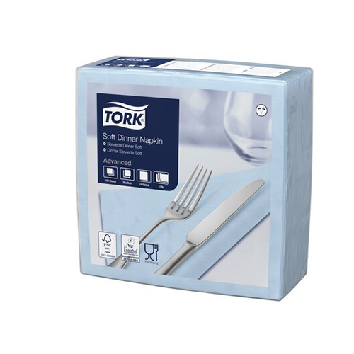 Servetele de masa 3 straturi Dinner 39 x 39 cm 100 buc 1/4,maro - Tork albastru 