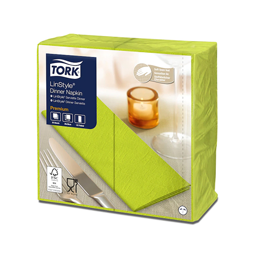 Servetele de masa Premium 39x39 1/8, LinStyle alb - Tork lime 