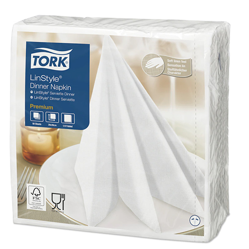 Servetele de masa Premium 39x39 impaturite LinStyle1/4, negru - Tork