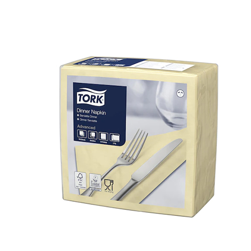 Servetele de masa Dinner 2 straturi 39 x 39 cm, alb - Tork galben sampanie 