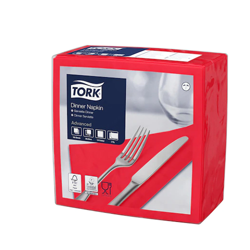 Servetele de masa Dinner 2 straturi 39 x 39 cm, alb - Tork rosu 