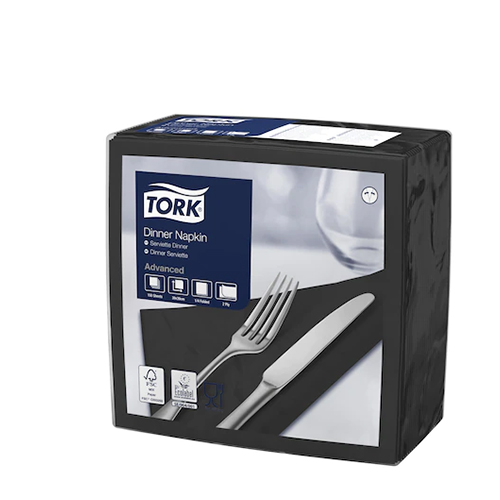 Servetele de masa Dinner 2 straturi 39 x 39 cm, alb - Tork negru 