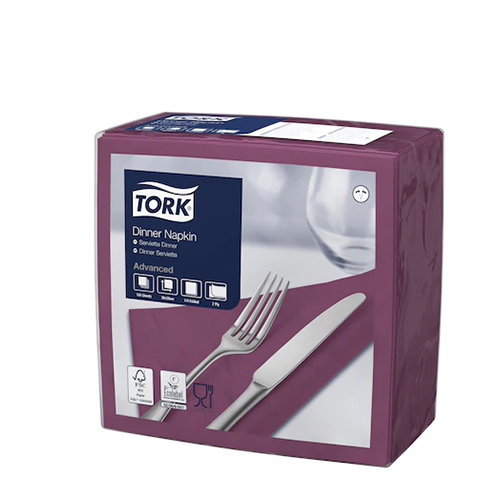 Servetele de masa Dinner 2 straturi 39 x 39 cm, alb - Tork violet 