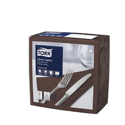 Servetele de masa Dinner 2 straturi 39 x 39 cm, alb - Tork maro inchis 