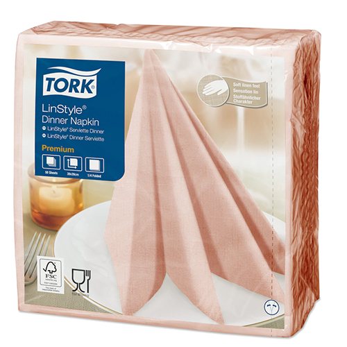 Servetele de masa Premium 39x39 impaturite LinStyle1/4, negru - Tork roz 