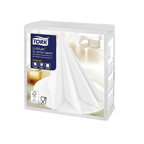 Servetele de masa Premium 48x48 impaturite 1/4,alb - Tork LinStyle