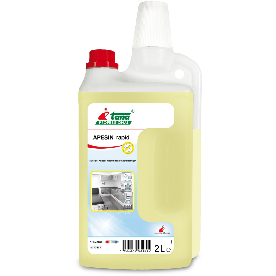 Apesin Rapid - Dezinfectant pentru suprafete pe baza de alcool, 2L - Tana Professional