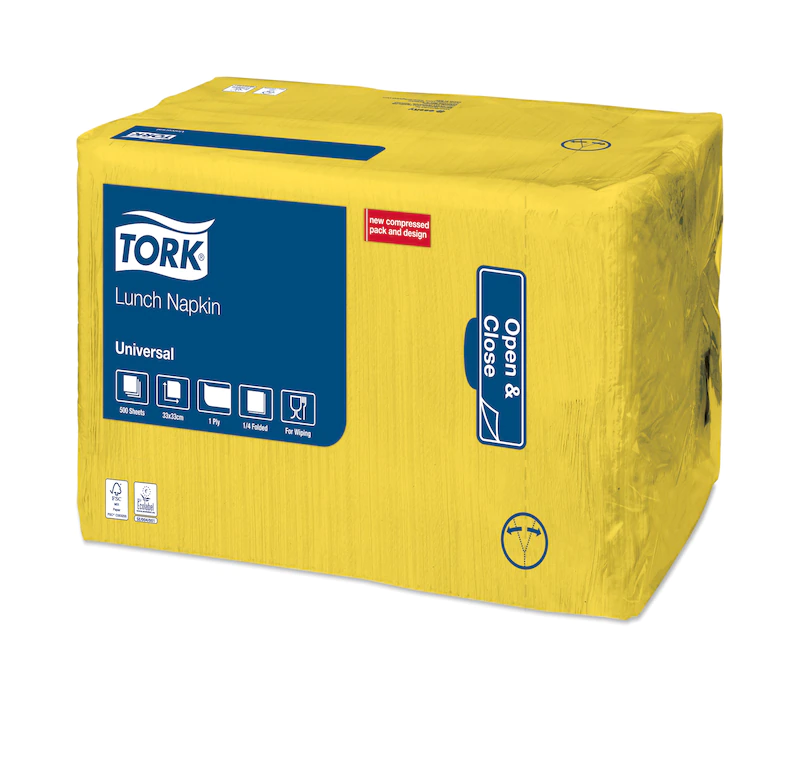 Servetele de masa 33 x 33 cm,alb - Tork galben 
