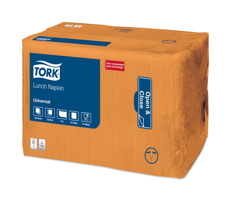 Servetele de masa 33 x 33 cm,alb - Tork portocaliu 