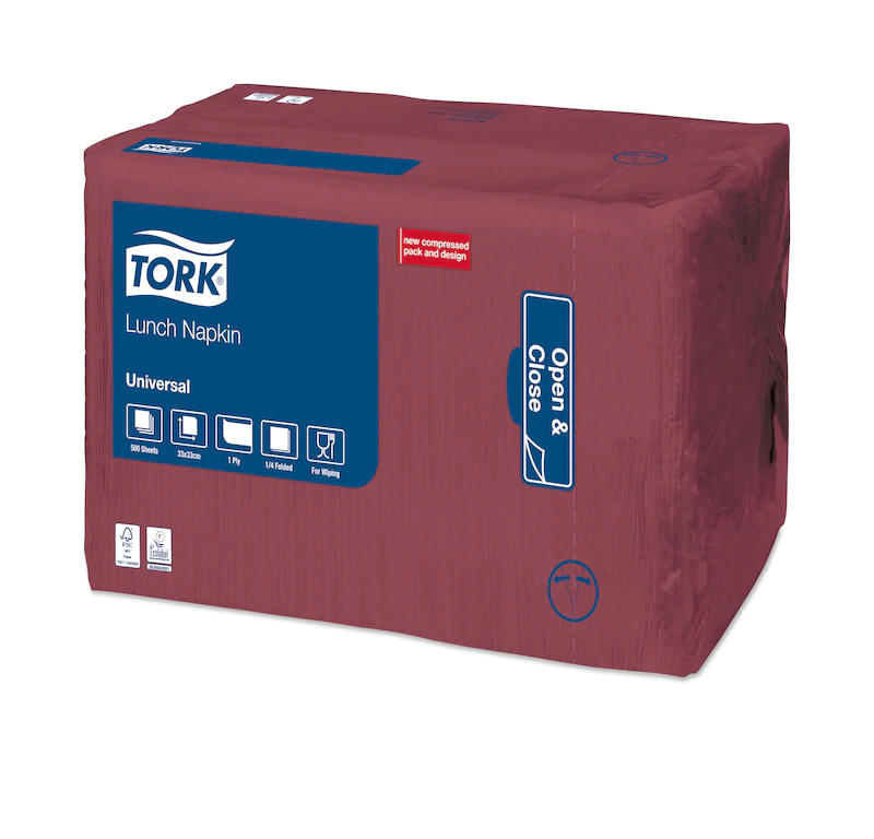 Servetele de masa 33 x 33 cm,alb - Tork bordo 