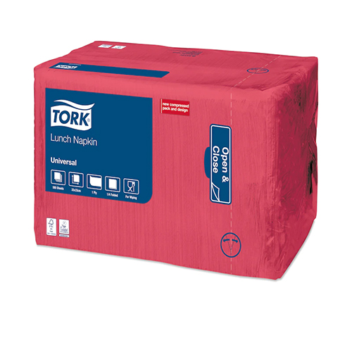 Servetele de masa 33 x 33 cm,alb - Tork rosu 