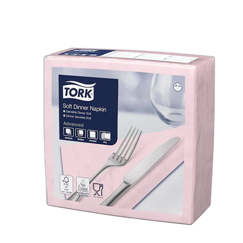Servetele de masa 3 straturi Dinner 39 x 39 cm 100 buc 1/4,maro - Tork roz 
