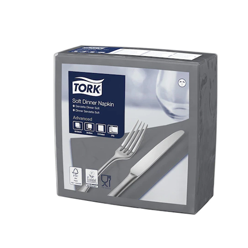 Servetele de masa 3 straturi Dinner 39 x 39 cm 100 buc 1/4,maro - Tork antracit 