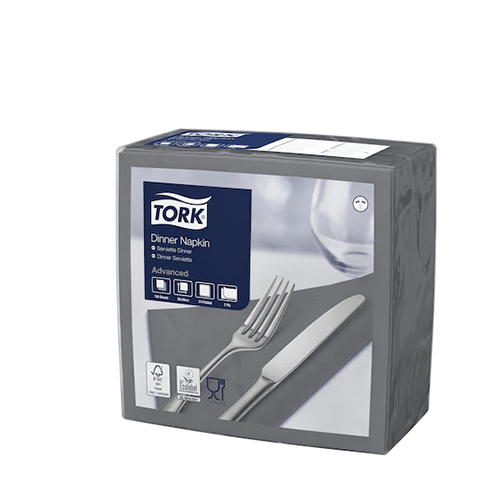 Servetele de masa Dinner 2 straturi 39 x 39 cm, alb - Tork antracit 