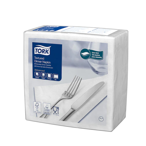 Servetele de masa Dinner 39 x 39 cm 50 buc. alb 1/4 - Tork