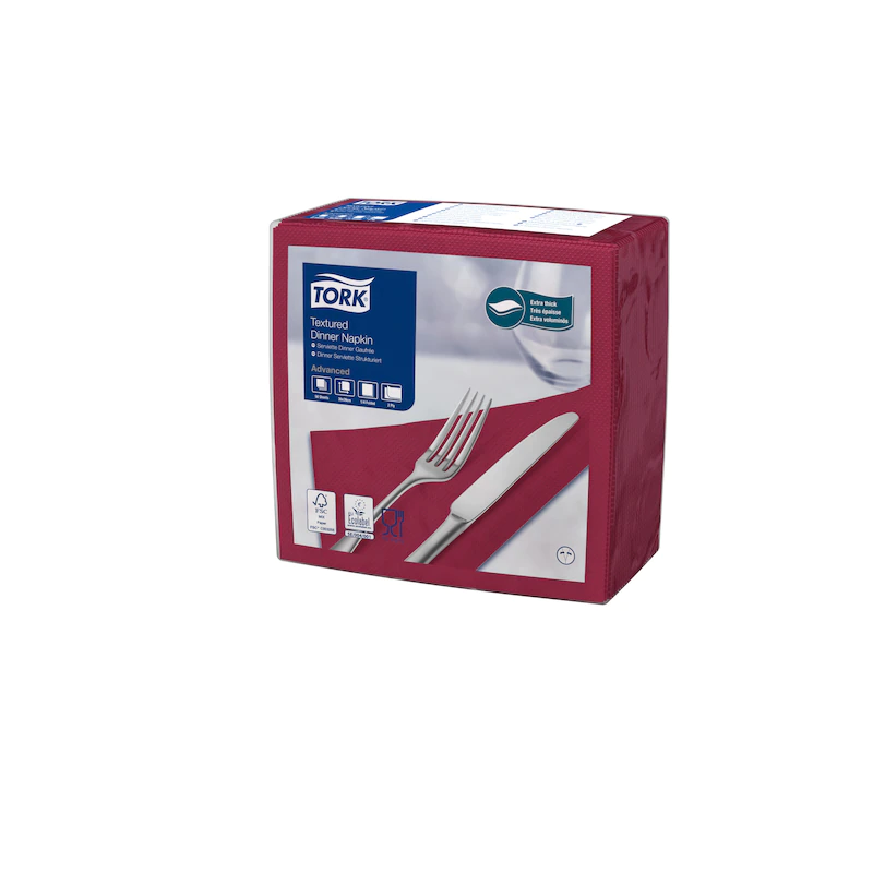 Servetele de masa Dinner 39 x 39 cm 50 buc. alb 1/4 - Tork bordo 