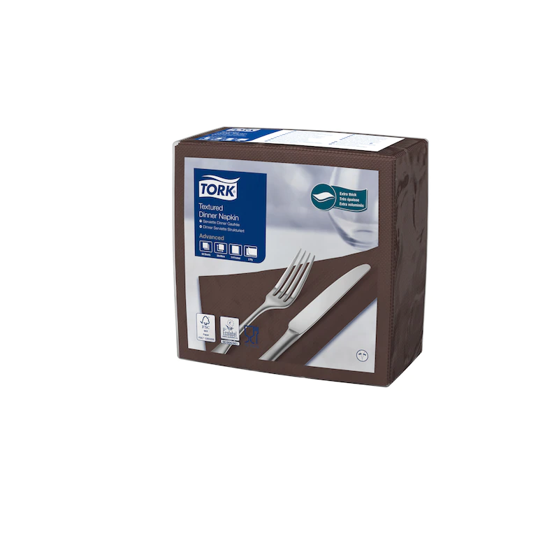 Servetele de masa Dinner 39 x 39 cm 50 buc. alb 1/4 - Tork maro 