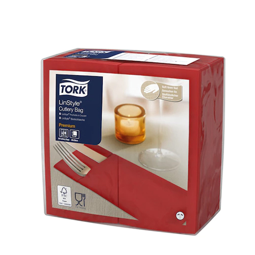 Suport tacamuri tip servetel Premium 39x39 cm,alb - Tork rosu 
