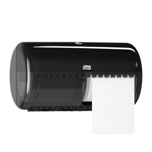 Dispenser hartie igienica rola standard Twin Vertical, negru - Tork negru