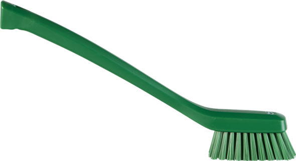 Perie ingusta cu maner lung, 420 mm, peri duri, verde - Vikan verde