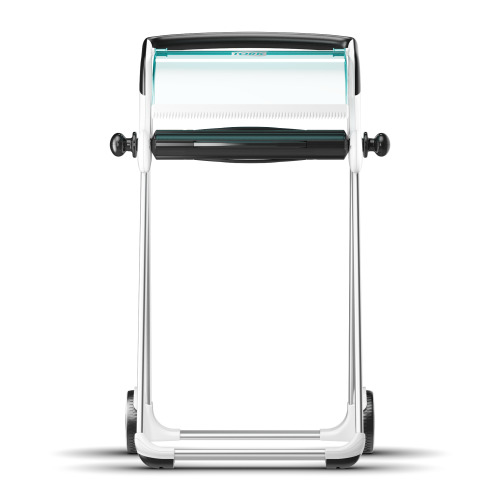 Dispenser mobil role-lavete industriale, albastru - Tork alb-albastru