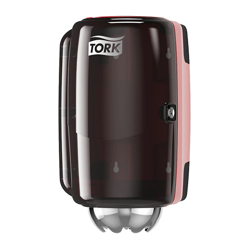 Dispenser prosoape de maini cu derulare centrala, rosu-negru - Tork