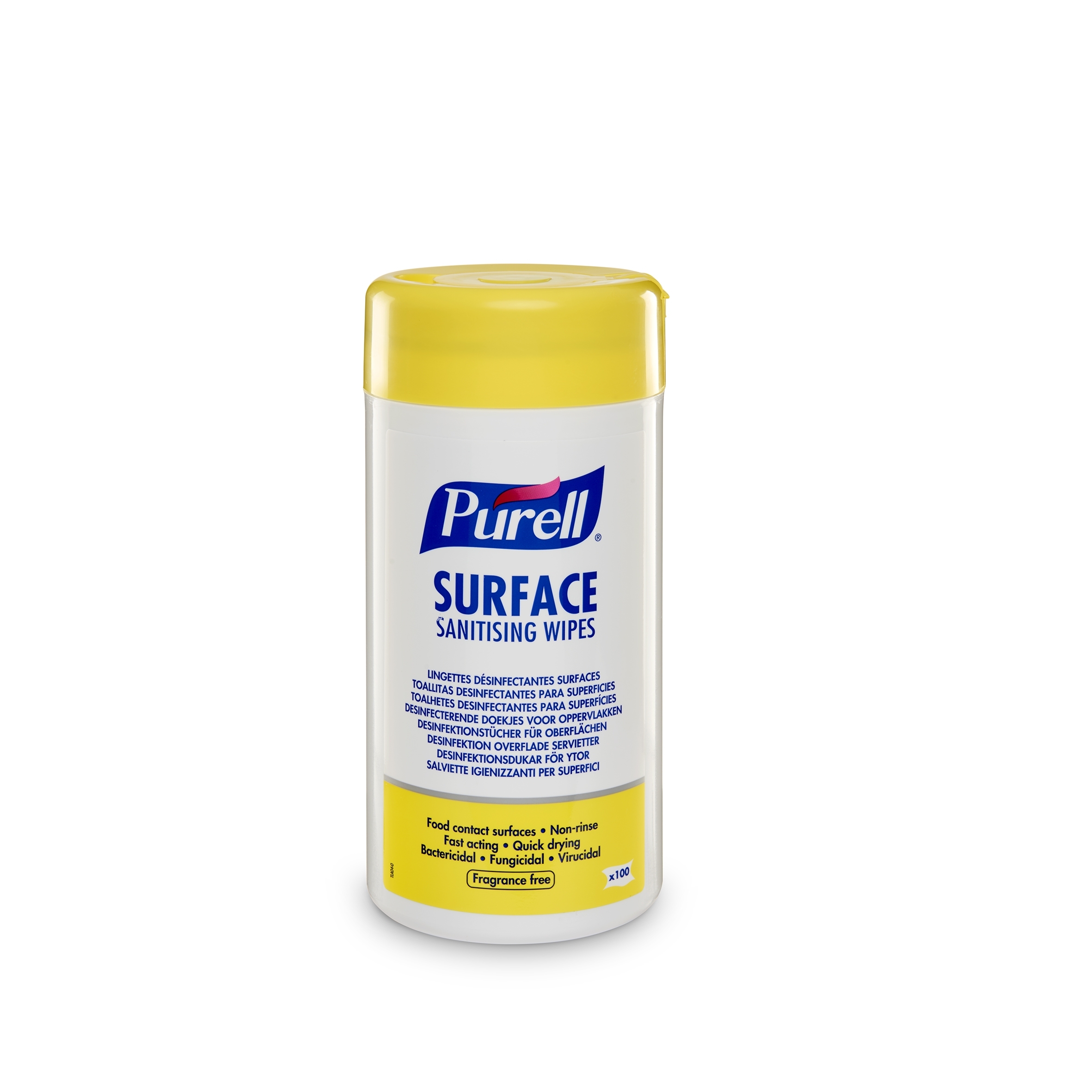 Purell - Servetele igienizante pentru suprafete pe baza de alcool, 100 buc/cutie