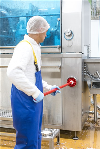 Perie pentru masina tocat carne Ø135 mm, peri medii, albastra - Vikan