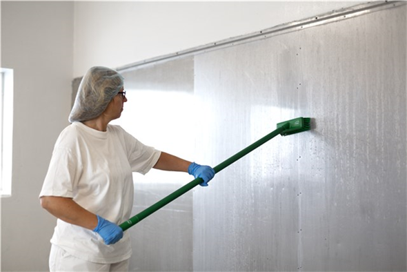 Perie pentru pereti-pardoseli, 225 mm, peri duri, albastra - Vikan