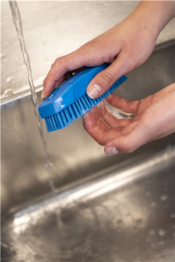 Perie de mana/unghii S 130 mm,peri duri, albastra - Vikan