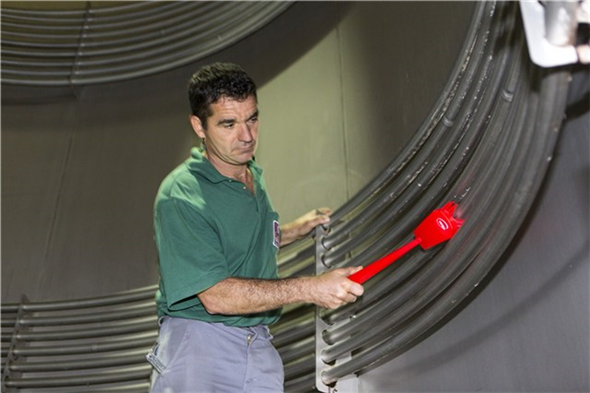 Perie cu maner lung, peri duri, 415 mm, albastra - Vikan