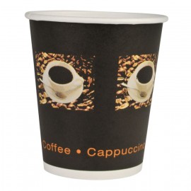 Pahare biodegradabile din carton pentru cafea Abena Gastro Coffee Beans 11cm, Ø9cm, 36 cl 12 Oz - Abena