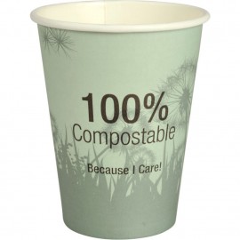 Pahare biodegradabile din carton pentru cafea Abena Gastro Dandelion 11.2cm, Ø9cm, 36 cl 12 Oz - Abena