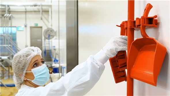 Suport perete Hygienic Hi-Flex 3-5 produse 420 mm, roz - Vikan roz