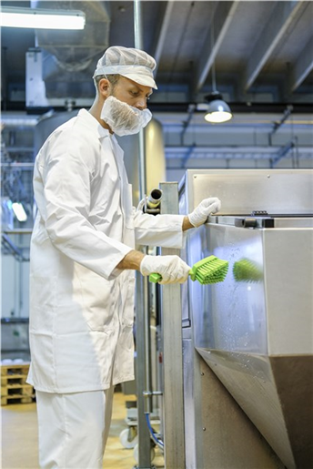 Perie cu maner scurt, peri duri, 270 mm, albastra - Vikan