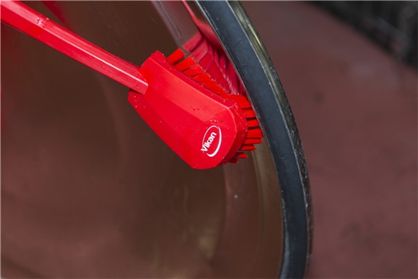 Perie cu maner lung, peri duri, 415 mm, albastra - Vikan