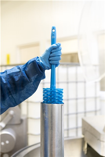 Perie curatare tevi Ultra Hygiene Ø90 mm, peri medii/duri, albastra - Vikan