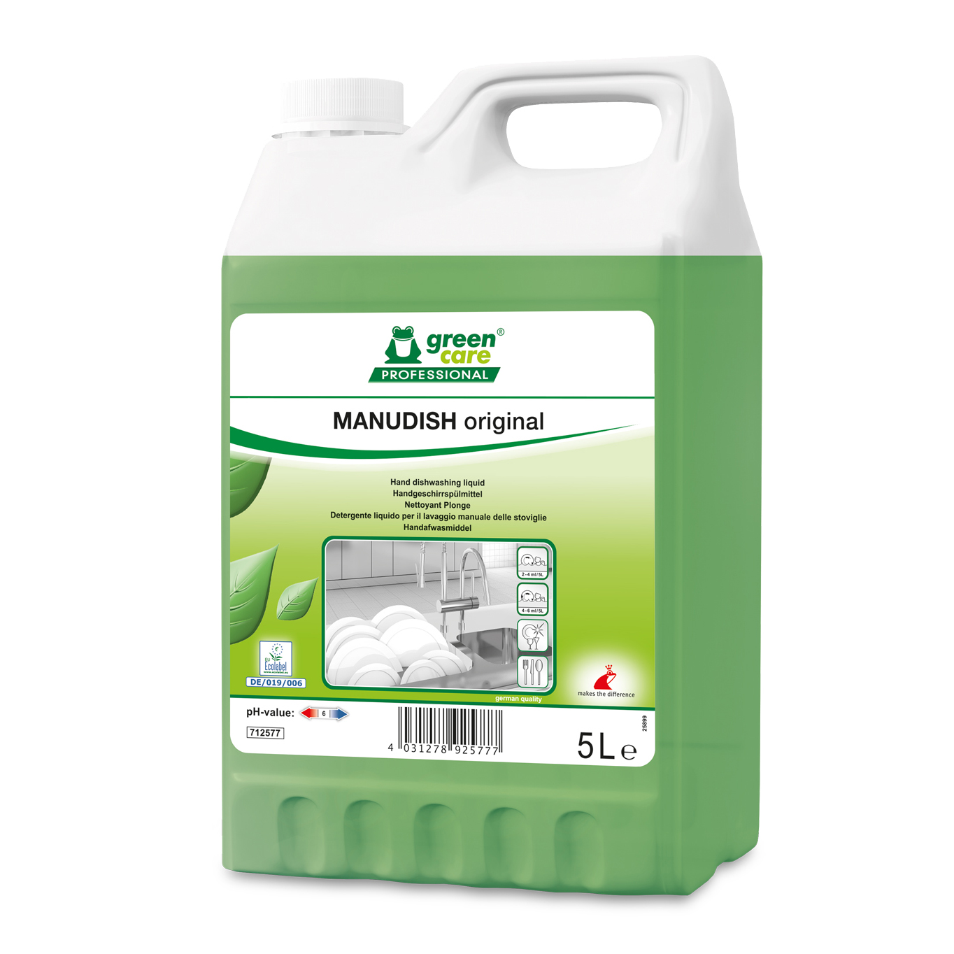 Manudish Original - Detergent manual lichid de vase, 5L - Tana Professional