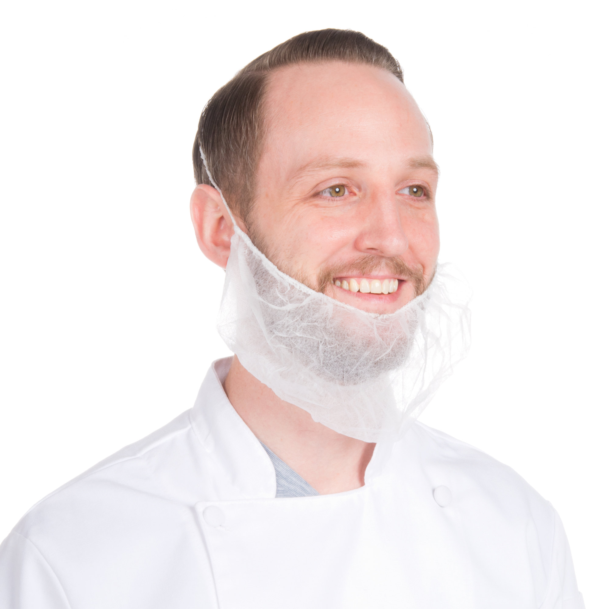 Protectie barba cu banda elastica, alba - Global Food