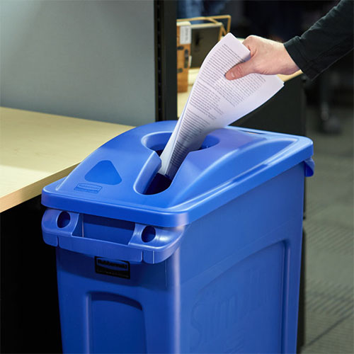 Capac deseuri mixte container Slim Jim, verde - Rubbermaid verde