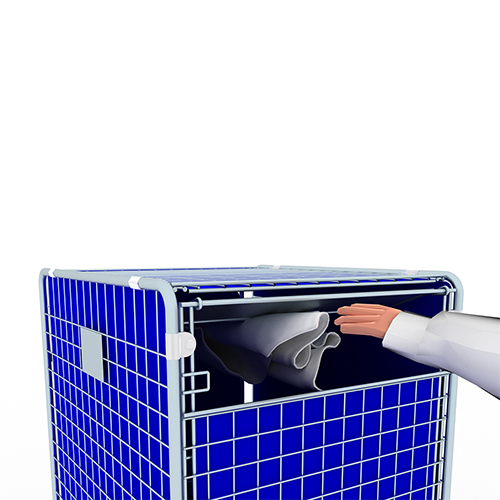 Carucior transport lenjerie pentru spalatorie textila cu 4 laturi cu polipropilena, 50 x 100 mm T20 - Picchi 