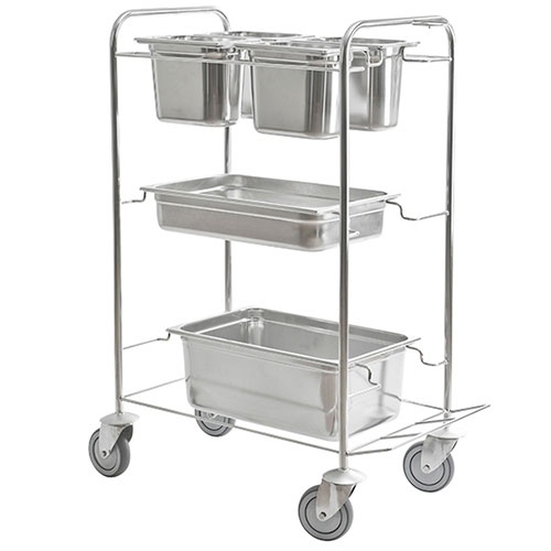 Carucior curatenie Variant (camere albe), inox - Vermop