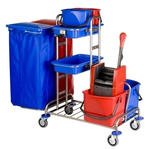 Carucior curatenie Variant Twixter Press, inox - Vermop