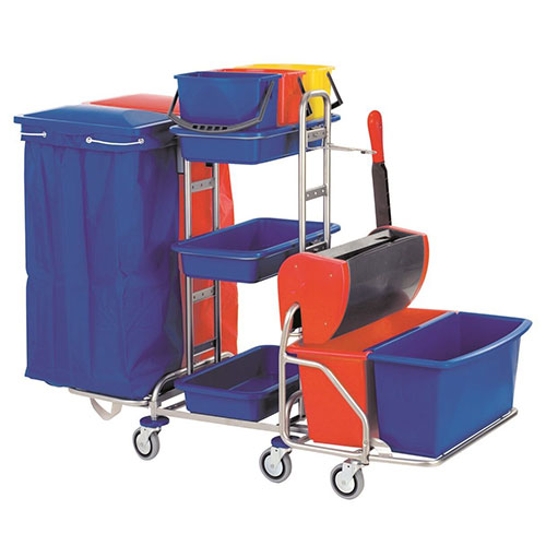 Carucior curatenie Variant Twixter Press, cromat - Vermop 