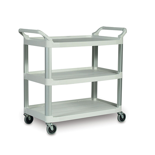 Carucior pentru servire deschis 135 kg (45 kg/raft), negru - Rubbermaid alb 