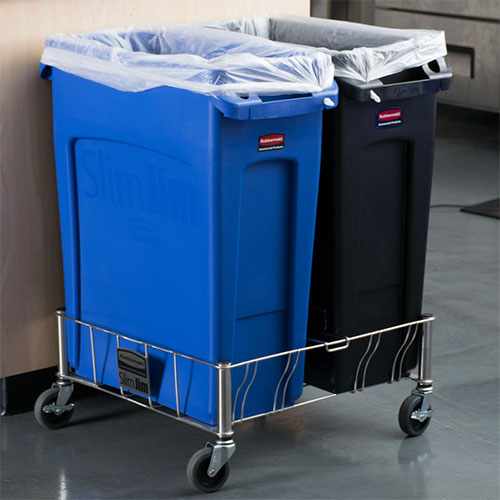 Carucior inox Slim Jim Double (dublu) - Rubbermaid 