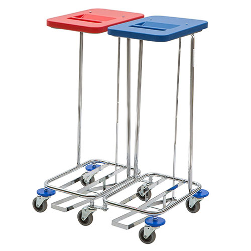 Carucior colectare lenjerie Meditrans double cu pedala - Vermop 