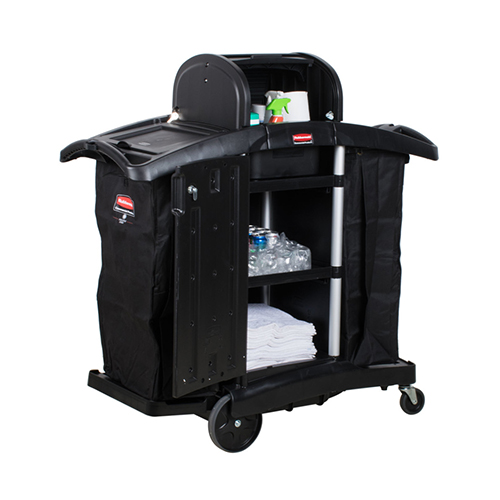 Carucior hotelier - securitate ridicata, negru - Rubbermaid 