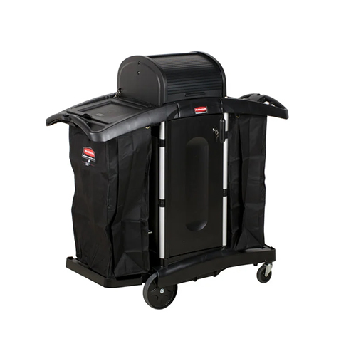 Carucior hotelier - securitate ridicata, negru - Rubbermaid 