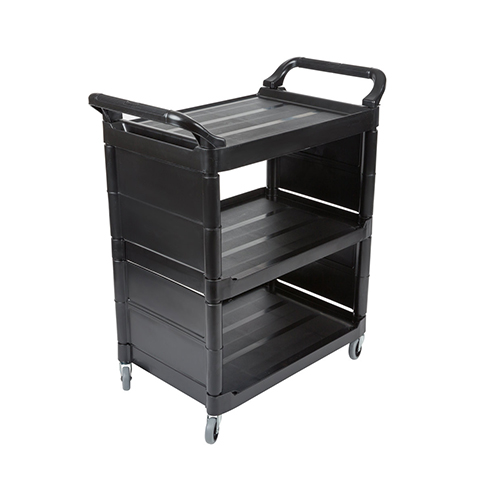 Carucior pentru servire Utility inchis pe 2 laterale 68 kg, negru - Rubbermmaid 